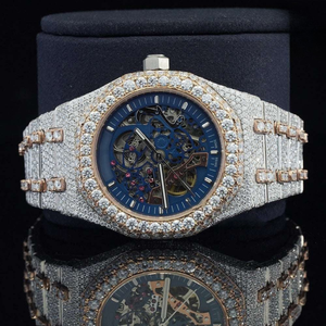 High Quality Automatic <b>Skeleton</b> <b>Watch</b> <b>for</b> <b>Men</b> with Moissanite Diamond Look Iced Finish Waterproof Luxury Style - Product Image 2