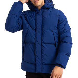 Chaqueta acolchada de lona de invierno para hombre de diseño personalizado de alta calidad 2025 con cuello levantado y logotipo frontal - Product Image 1