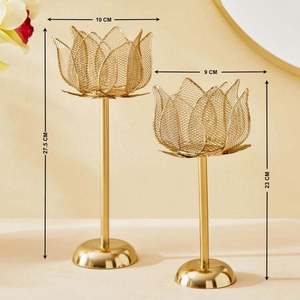 Bougeoir unique pour décor sophistiqué Bougeoir géométrique Lotus pour un style unique à la maison - Product Image 1
