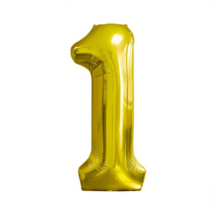 Palloncino Numero 1 Dorato 100cm Decorazione per Feste Palloncino in Foil - Product Image 2