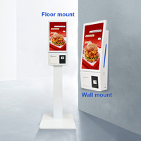 Kiosque de paiement interactif en libre-service, paiement sans contact, écran numérique et affichage de 21,5 pouces, format compact, sur pied