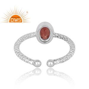 แหวนพลอยโกเมนปรับได้ทำจากเงินแท้ปรับได้เครื่องประดับตามต้องการ - Product Image 4