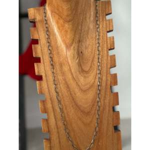 Collier Navajo en or 14 carats et or blanc/jaune, chaîne en argent sterling, perle, maillons trombone tendance, style religieux, cadeau idéal - Product Image 2