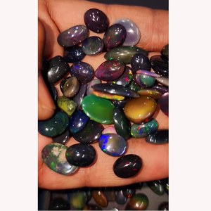 250ชิ้นโอปอลสีดำจากเอธิโอเปียธรรมชาติ10มม. ถึง19มม. ลูกแพร์รูปไข่ Cabochon 453 CTS Lot iroc ขายคุณภาพโอปอล CAB เรา $259 - Product Image 3