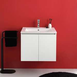 Mueble de Baño Suspendido en Pared Blanco de 60cm con 2 Puertas y Lavabo Bali, Muebles de Baño para Exportación - Product Image 1