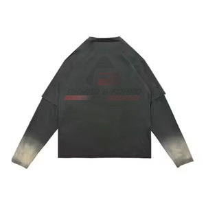 เสื้อยืดผ้าฝ้าย100% สำหรับผู้ชายสองชั้นดีไซน์ยอดนิยมมีขนาดตามสั่งสไตล์ล่าสุด - Product Image 4