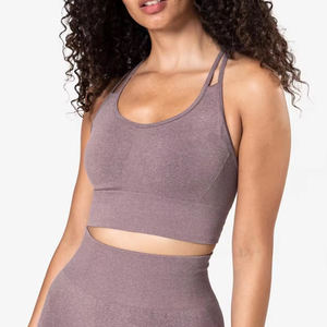 ชุดออกกำลังกายสำหรับผู้หญิงชุดเล่นโยคะ2ชิ้นแบบไร้ตะเข็บผ้ายืดสูงเลกกิ้งและสปอร์ตบรา - Product Image 1