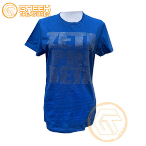 Wholesale Customized Zeta Phi Beta Cotton T-Shirt High Quality Sorority Apparel Women Fraternity All Seasons <b>Plain</b> Dyed - Product Image 2
