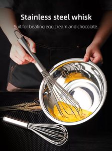 Direct Factory Prices Stainless Steel Manual Egg <b>Whisk</b> Blender Egg Beater Frother Stirrer Blending Whisking Beating Stirring - Product Image 2