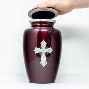 Urnes funéraires modernes en bois et en fer pour adultes (hommes et femmes), urne décorative en forme de croix, écologique, taille personnalisée - Product Image 5
