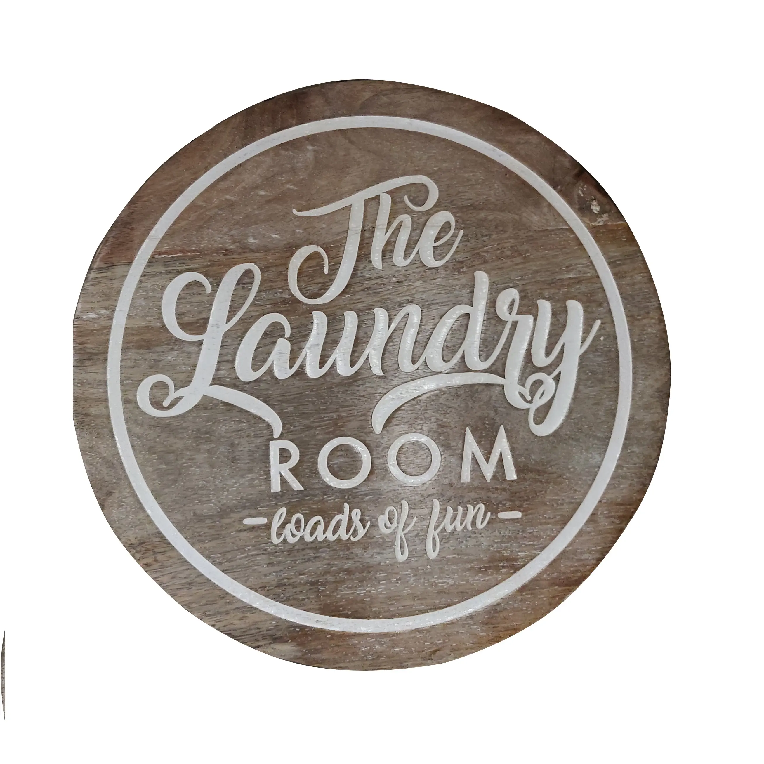 Laundry Decor Farmhouse solid Wood engraved distressed Wall Decor Rustic Sign The Laundry room loads of fun