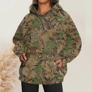 Sudadera con capucha de camuflaje digital de gran tamaño para hombre, forro polar transpirable con diseño antiestático para otoño, ropa de calle, Sudadera con capucha - Product Image 2