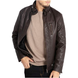 Cuero de alta calidad piel de oveja anilina cremallera para hombre Biker genuino chaquetas de cuero al por mayor con bolsillos exteriores interiores 2025 - Product Image 2