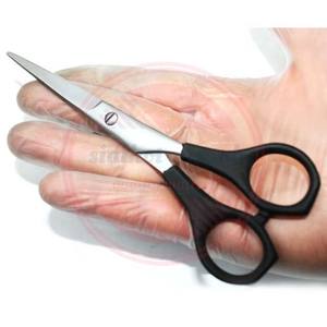 Venta al por mayor de acero inoxidable con logotipo personalizado tijeras de peluquero de alta calidad mango de plástico Cuidado Personal tijeras de aseo - Product Image 6