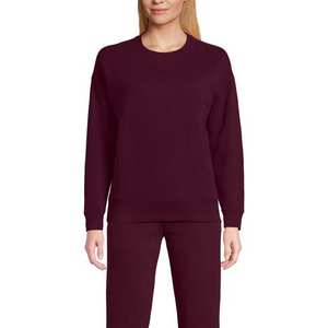 เสื้อสเวตเชิ้ตแขนยาวผ้าถักเนื้อนุ่มสีเบอร์กันดีสำหรับผู้หญิง ผ้าฝ้าย 100% สไตล์สตรีทแวร์สำหรับออกกำลังกายในฤดูหนาว สินค้าขายดีรุ่นล่าสุด - Product Image 4