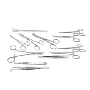 Kit básico de cirugía menor Caja de acero inoxidable de 13 piezas Instrumentos quirúrgicos Fuente de alimentación manual Fórceps de calidad Plástico - Product Image 6