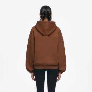 Vente en gros Streetwear uni surdimensionné sweats à capuche en coton pull à capuche vêtements de mode sweat à capuche pour femmes à vendre - Product Image 6