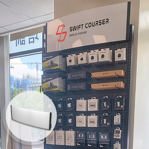 Accesorios de exhibición de Slatwall con logotipo negro, soporte de letrero de pared de Metal rectangular para tienda de marca - Product Image 6