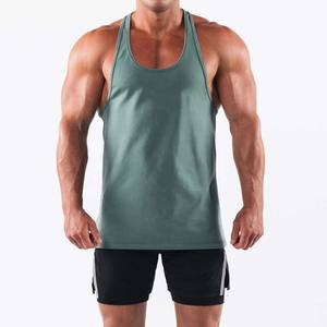 Venta al por mayor personalizado 100% algodón gimnasio Chaleco de talla grande de los hombres entrenamiento camisetas sin mangas de punto Fitness camiseta sin mangas culturismo músculo - Product Image 1