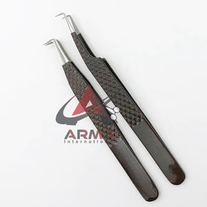 แหนบปลายแหลมสแตนเลสสตีลสำหรับขนตาแบบยั่งยืนแหนบแยก90องศาปรับแต่งได้ฉลากส่วนตัวแบบมืออาชีพ - Product Image 2