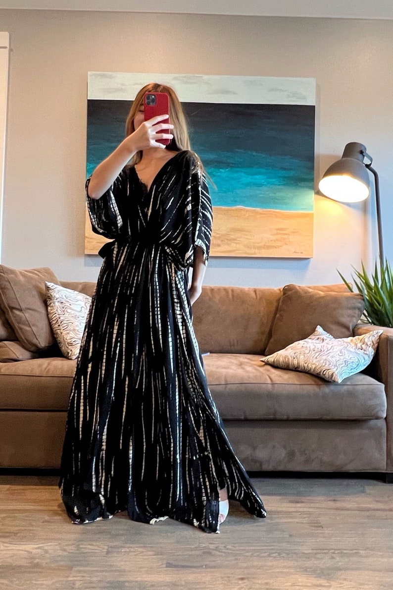 black tie kimono dress Black Kimono Dress Black / M main image 1