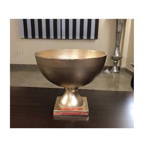Bol à fruits à piédestal en aluminium, ensemble de 3 pièces centrales bols de service de fruits à salade en métal bol de décoration en or Antique - Product Image 2