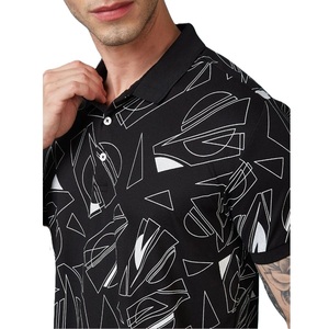 Oem logotipo personalizado diseño moda nueva moda media manga tendencia hombres rayas bordado cuello inverso Polo camisa - Product Image 5