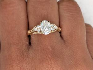 แหวนทองคำแท้ 10k/14k/18k สีขาว/เหลือง สำหรับผู้หญิง ประดับเพชรเลี้ยงในห้องปฏิบัติการ 1.15 กะรัต เหมาะสำหรับงานแต่งงาน งานหมั้น แหวนเพชรแฟนซี - Product Image 4