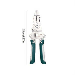 Pince à dénuder multifonctionnelle en acier inoxydable, conception pliable pour le sertissage, la coupe et le torsion des câbles électriques et de plomberie - Métrique - Product Image 1