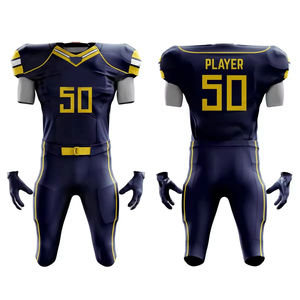 Uniforme de fútbol americano personalizado para hombre conjunto completo transpirable manga corta equipo Jersey y pantalones - Product Image 4