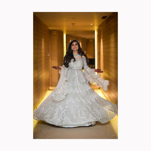 ชุดแต่งงานผ้าจอร์เจียแบบหนาปักด้วยมือด้วยผ้า lehenga choli haldi พิธีการล่าสุด lehenga choli ราคาขายส่ง - Product Image 3
