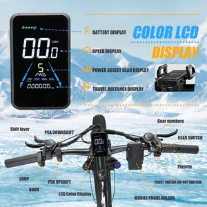 Bici elettrica per adulti, AWD E bici doppio motore, 26 ''grasso pneumatico picco 4000W E biciclette con batteria 48V 23AH bicicletta freno idraulico - Product Image 5