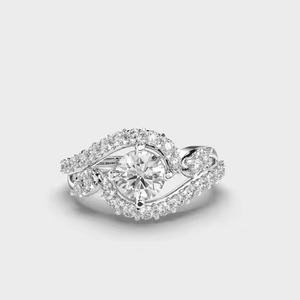 แหวนหมั้นทองคำ14K สุดโรแมนติกพร้อมห้องปฏิบัติการปลูกเพชรสำหรับงานแต่งงานวันครบรอบปาร์ตี้เครื่องประดับแสนสวย - Product Image 5