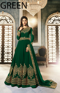 Últimas Tendencias de Moda para Mujer, Traje Anarkali Largo de Georgette con Bordado, Vestido con Dupatta, Traje para Fiesta de Bodas, Completamente Cosido - Product Image 4