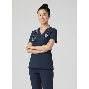 Juego de exfoliante médico Unisex que absorbe la humedad, cuidado fácil, cuello en V, Superior exfoliante, logotipo personalizado, algodón Spandex, uso hospitalario en Stock - Product Image 1