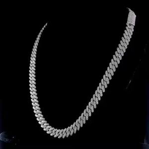 Moissanite Diamond Cuban Link <b>Chain</b> Anniversary Gift For Men's 15mm Round Cut <b>Iced</b> <b>Out</b> Jewelry 925 Sterling Silver - Product Image 2