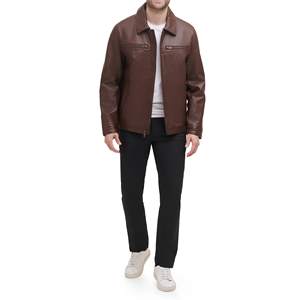 Chaqueta de Cuero Genuino para Motociclista para Hombre con Cierre de Cremallera, Forro Interior Cálido, Chaqueta de Cuero para Invierno para Hombre - Product Image 6