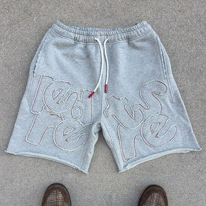 Shorts de sport en molleton français sur mesure OEM 2025, poids lourd, 100% coton, broderie, streetwear, shorts vintage pour hommes - Product Image 1