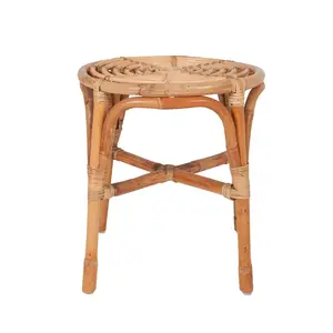 Sunny Ambience of the Southern Hemisphere Lightweight Furniture Piece Honey Colored Rattan Stool