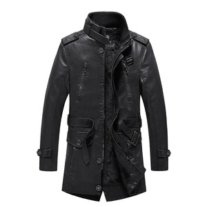 Mens Genuine Leather Motorcycle Jacket Slim Fit Regular Canvas Waterproof Windproof Eco-Friendly Winter Autumn Zipper Stand - Product Image 3