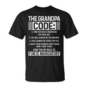 T-shirt con grafica divertente Grandpa Code per nonni, t-shirt promozionale da uomo - Product Image 1