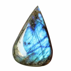 Pierre de Labradorite bleue forme de poire 36x23x7 MM Cabochon coupe pierre précieuse en vrac fabrication de bijoux pierre naturelle certifiée - Product Image 1
