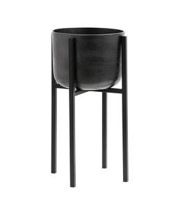 Maceta de Metal Negra con Soporte, Moderna, para Interiores, Decoración Minimalista para Hogar, Oficina, Vestíbulo - Product Image 1