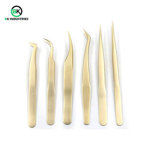 แหนบต่อขนตาแบบมืออาชีพสำหรับการฝึกอบรมในร้านเสริมสวย แหนบต่อขนตาแบบโค้งและแบบตรงเพื่อความสมบูรณ์แบบของวอลลุ่ม - Product Image 1