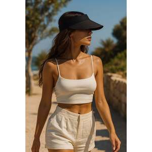 Visière en maille noire pliable avec velcro, protection solaire importée - Tennis - Chapeau de golf HSR2060 - Noir - Product Image 3