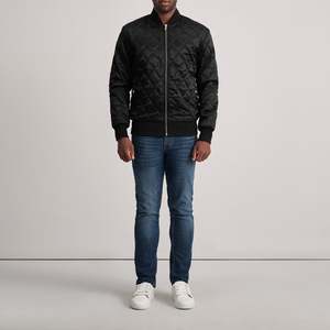 Danson Men's Women's <b>Quilted</b> Varsity <b>Jacket</b> Black Wool Leather Water Proof Embroidered Vintage Style High Quality XS <b>Pattern</b> - Product Image 4