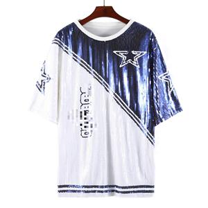 ชุดเดรสเสื้อเจอร์ซีย์ผู้<span class=keywords><strong>หญิง</strong></span>แบบมีเลื่อมสำหรับทีมฟุตบอลดัลลัส  แบบสั่งทำพิเศษ - Product Image 3