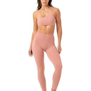 Sujetador deportivo transpirable de un hombro para mujer, conjunto de ropa activa, precio al por mayor, ropa de gimnasio, sujetador de Yoga para adultos - Product Image 6