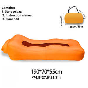 Canapé gonflable d'extérieur moderne et pliable avec sac de rangement, canapé paresseux portable rapide pour le camping et les festivals de musique - Product Image 6