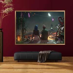 Impression sur toile Arcane Saison 2 : Œuvre d'art numérique, design d'affiche vibrant, 1P : encadré or - Product Image 1